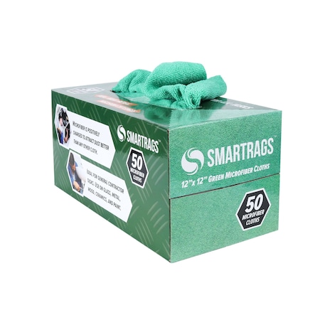 Hospeco Smart Rags Microfiber Cloths 12x12 Green (50pk) M950G